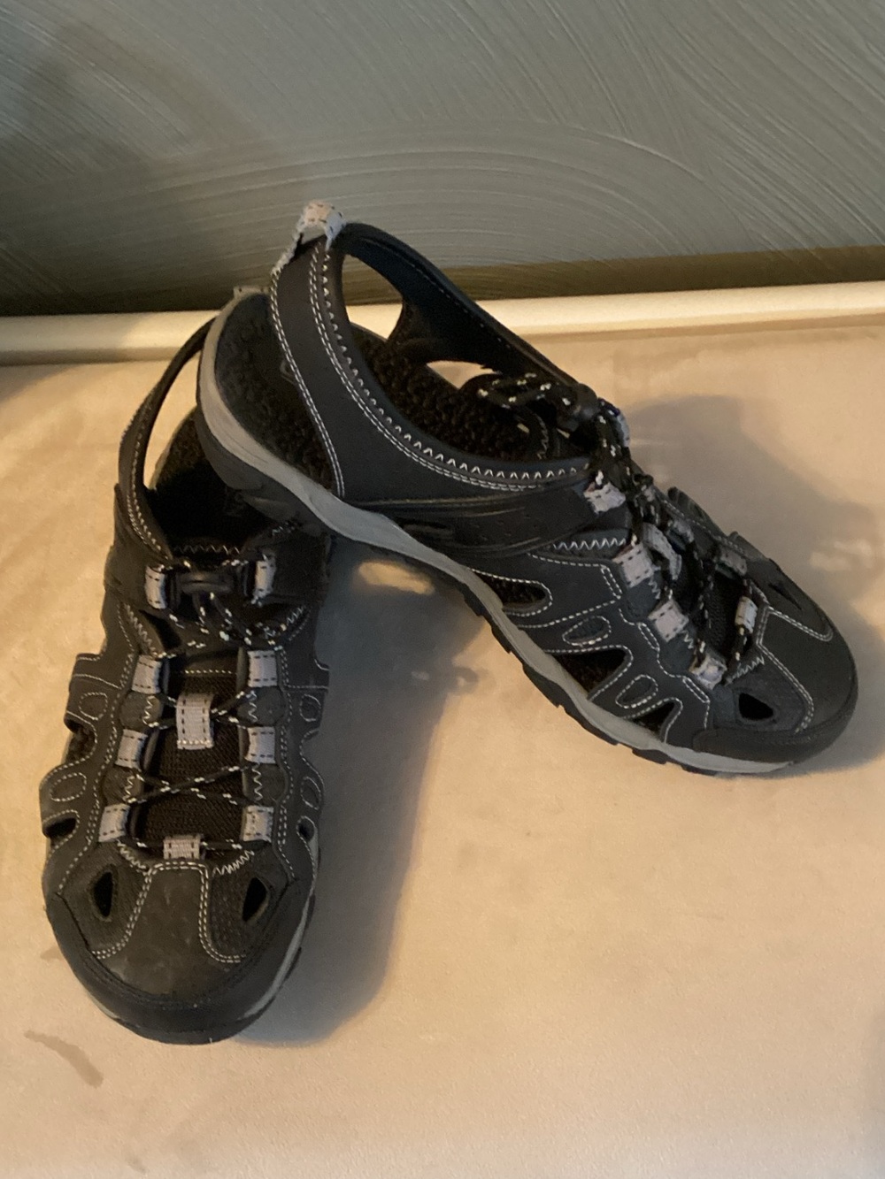 Men's Black and Gray Outdoor Performance Sandals